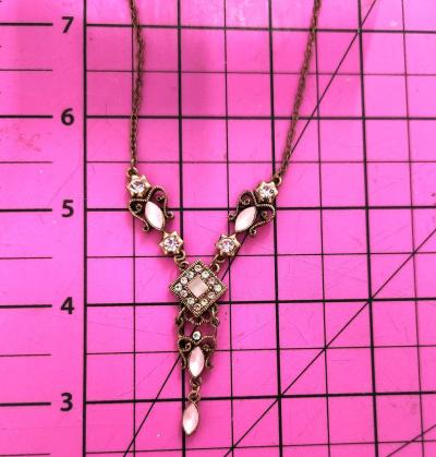 Beautiful Victorian Diamond Accent and Pink Stone Necklace - Thumbnail 6