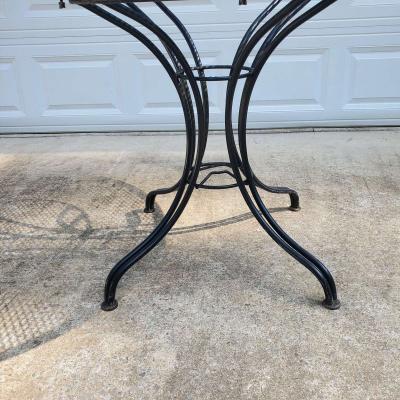 Wrought Iron Black Table W Umbrella Hole - Thumbnail 3