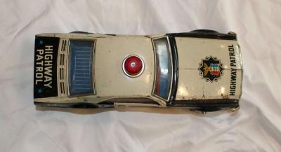 VINTAGE BANDAI HIGHWAY PATROL POLICE CAR TIN BATT - Thumbnail 4