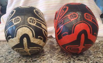 2 Large Resin Tribal Skulls 7x9 - Thumbnail 3