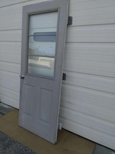 Nice Gray All Steel 3 Light JeldWen Door With HingesDoor Nob - Thumbnail 3