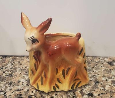 1950s Vintage Deer Bambi  Royal Copley Deer and Doe Planter - Thumbnail 2