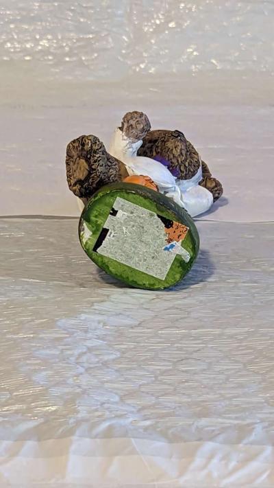 Resin Teddy Bear in a Ghost Costume with a Pumpkin - Thumbnail 6