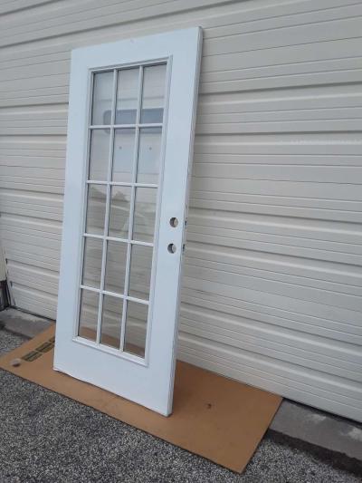 Nice White 15 Light Steel Door with HingesLeft Hand Swing - Thumbnail 2