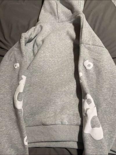 Gray Sp5der Worldwide Beluga Hoodie all sizes - Thumbnail 2