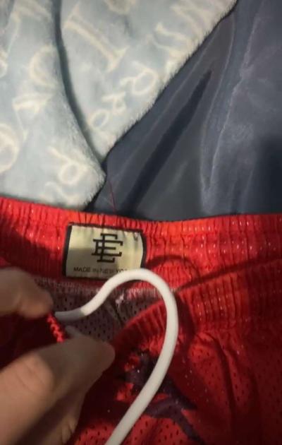 Red Eric Emanuel Bape Shorts all sizes - Thumbnail 3