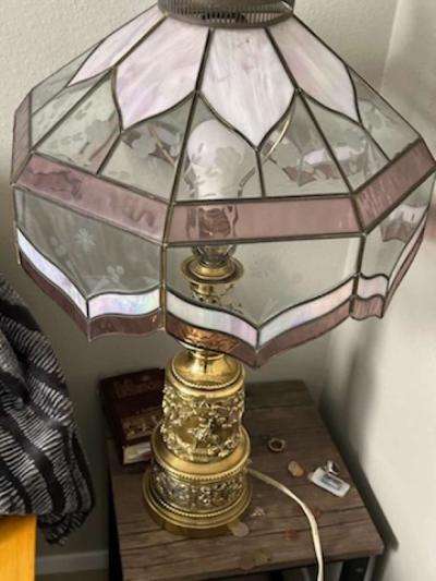 old Vincents lamp shade and lamp - Thumbnail 2