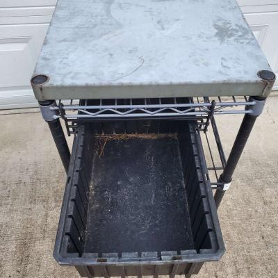 2 Shelf Rack With Stainless Steel Top And Pull Out Basket - Thumbnail 5