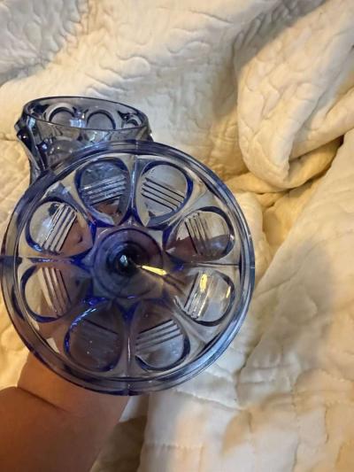 Rare blue Fenton glass trinket dish - Thumbnail 5