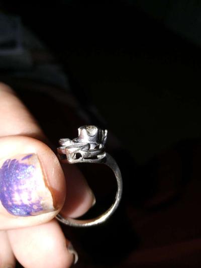 antique white gold ring 14k - Thumbnail 2