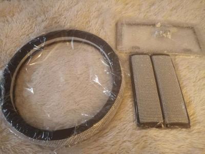 Bling car set 1 steering wheel cover 2 seat belt - Thumbnail 4