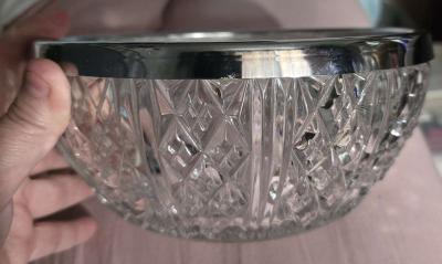 Vintage Decorative Glass ServingCandy Bowl with Silver Rim - Anderson, California