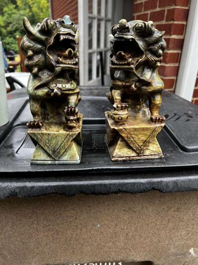 two hand carved statues - Thumbnail 2