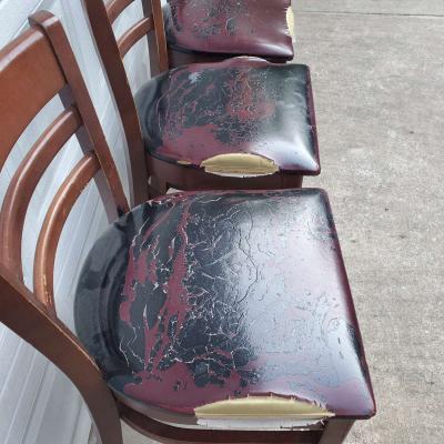 4 Bar Height Wooden Chairs  Cushions Are Rough  RRR Furnitu - Thumbnail 2