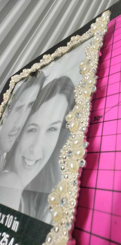 Ornate Pearl and Rhinestone Embellished 8x10  Photo Frame - Thumbnail 3