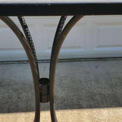 Bar Height Wrought Iron Table W Umbrella Hole 36x36x42 - Thumbnail 4