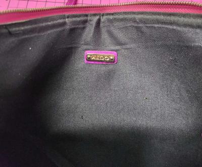 ALDO Pink Glittered Gold Top Zipper Wristlet with Strap - Thumbnail 6