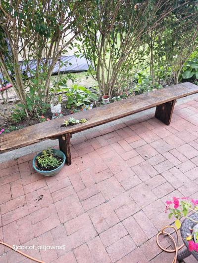 Reclaimed oak board bench 1839 - Thumbnail 2