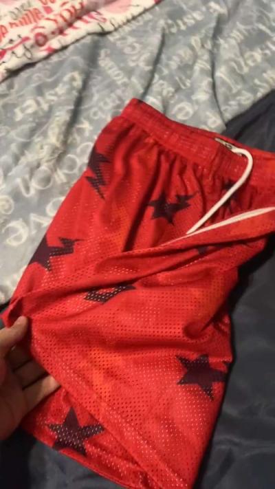 Red Eric Emanuel Bape Shorts all sizes - Thumbnail 4