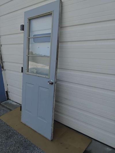 Nice Gray All Steel 3 Light JeldWen Door With HingesDoor Nob - Thumbnail 4