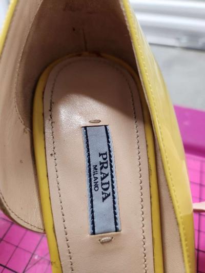 PRADA Yellow Patent Leather DOrsay Pumps - Thumbnail 5