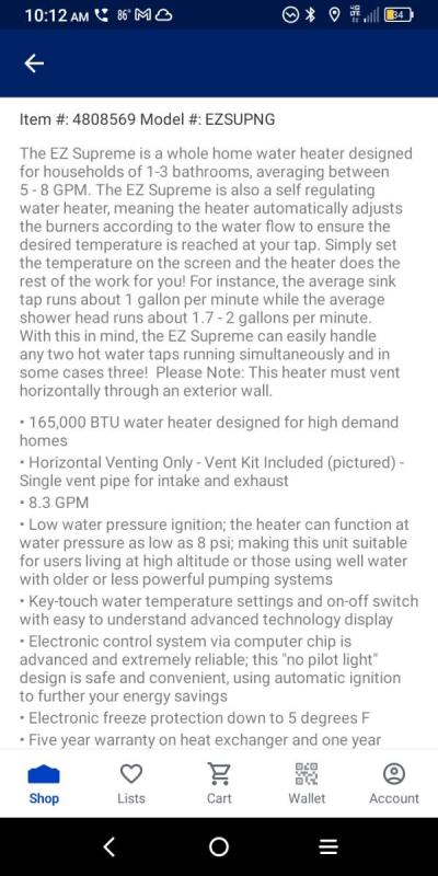 Tankless gas water heater - Thumbnail 3
