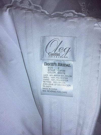 Davids Bridal Wedding dress size 2 strapless - Thumbnail 3
