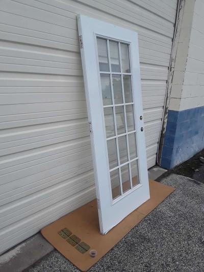 Nice White 15 Light Steel Door with HingesLeft Hand Swing - Thumbnail 3