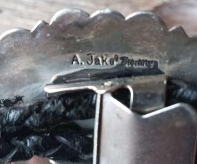 vintage turquoise bolo tie by A Jake - Thumbnail 4