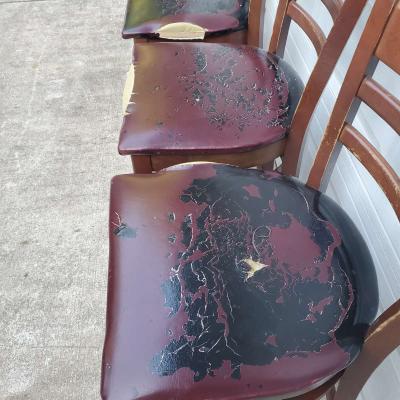 4 Bar Height Wooden Chairs  Cushions Are Rough  RRR Furnitu - Thumbnail 4