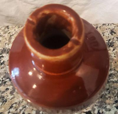 Vintage 1970s Portugal Ceramic Bottle in Red Brown - Thumbnail 2