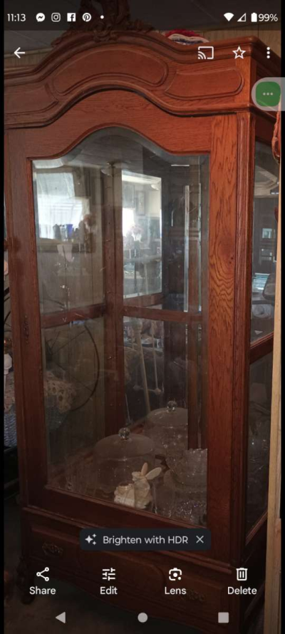 Tall Believed Glass Cabinet - Thumbnail 2