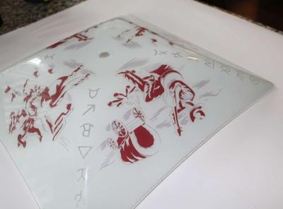 Vintage Hand Painted Glass Cowboy with covered wagon ceiling - Thumbnail 5