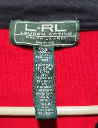 LRL Ralph Lauren Red and Black Hooded Athletic Jacket Woman - Thumbnail 3