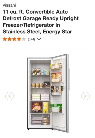 Vissani Convertible Upright Freezer Refrigerator - Thumbnail 5