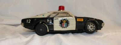 VINTAGE BANDAI HIGHWAY PATROL POLICE CAR TIN BATT - Thumbnail 3