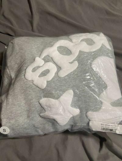 Gray Sp5der Worldwide Beluga Hoodie all sizes - Thumbnail 4
