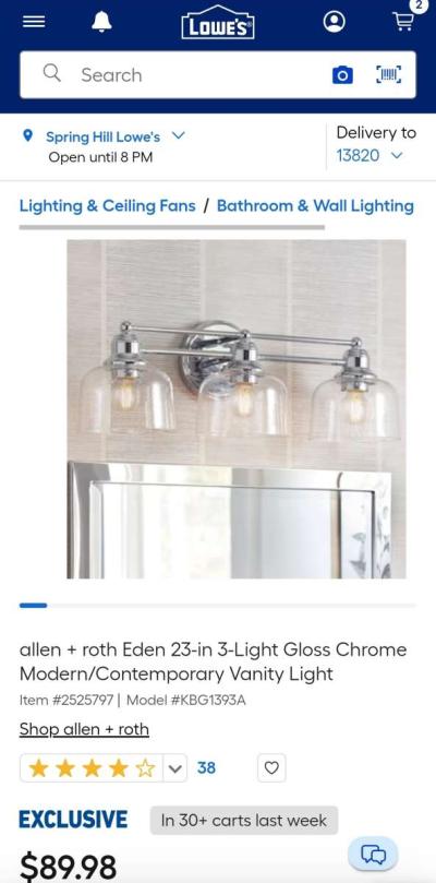 Allen Roth Eden Vanity Light - Thumbnail 2