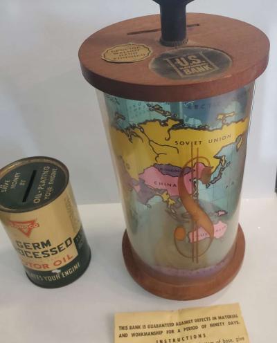 2 Vintage Coin Penny Banks - Thumbnail 4