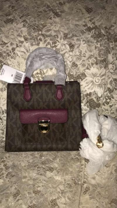 New MICHAEL KORS Bridgette Mini Messenger BrownPlum MK Logo - Austin, Arkansas