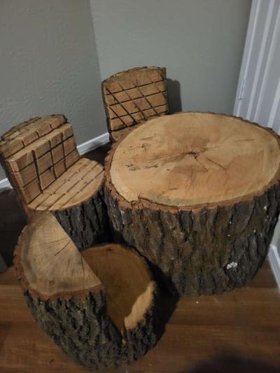 Handmade Real oak wood  kids table and chairs - Thumbnail 3