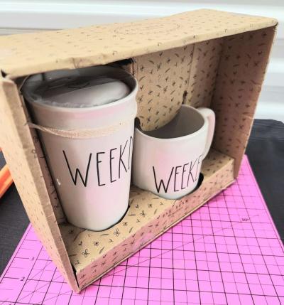 Rae Dunn Weekday Travel Tumbler  Mug Weekend Collectible Box - Thumbnail 2