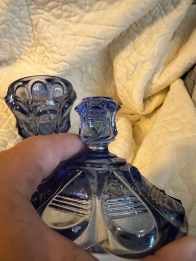 Rare blue Fenton glass trinket dish - Thumbnail 6