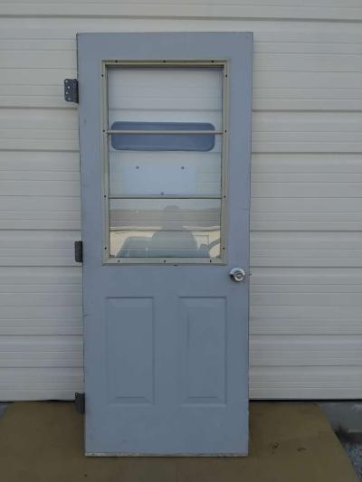 Nice Gray All Steel 3 Light JeldWen Door With HingesDoor Nob - Thumbnail 5