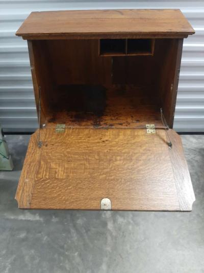 oak drop front small secretary - Thumbnail 2