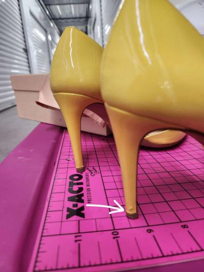 PRADA Yellow Patent Leather DOrsay Pumps - Thumbnail 4
