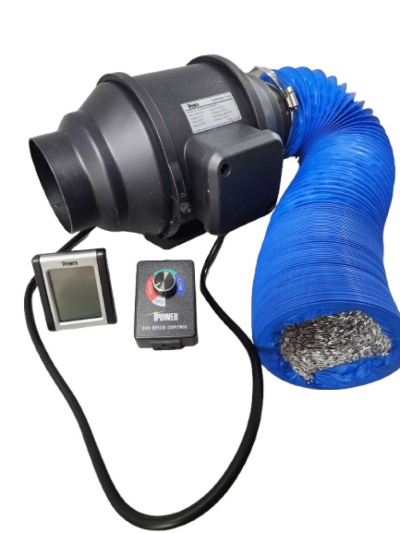 iPower 4 Inch 118 CFM Inline Duct Fan Controller Air Carbon - Thumbnail 2