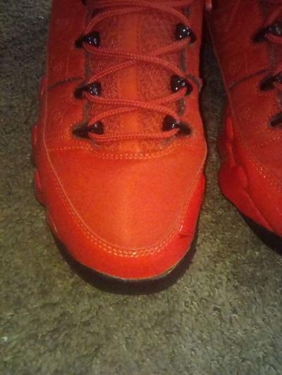 Jordan 9 Chile Red Size 9 Used Has Been Worn Please Read - Thumbnail 5