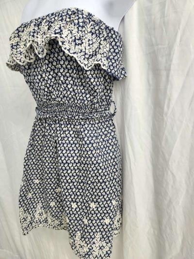 Poetry Off Shoulder Ruffled Bodice Embroidered Tunic Dress - Thumbnail 3