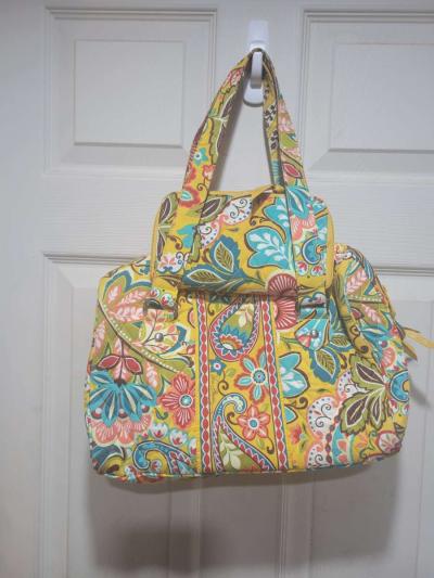 Yellow Vera Bradley hand bag with matching wallet - Thumbnail 2